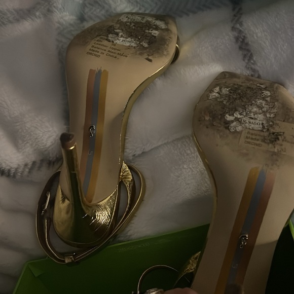 Sam Edelman heels , orchid gold leather size 6 M - Picture 3 of 5